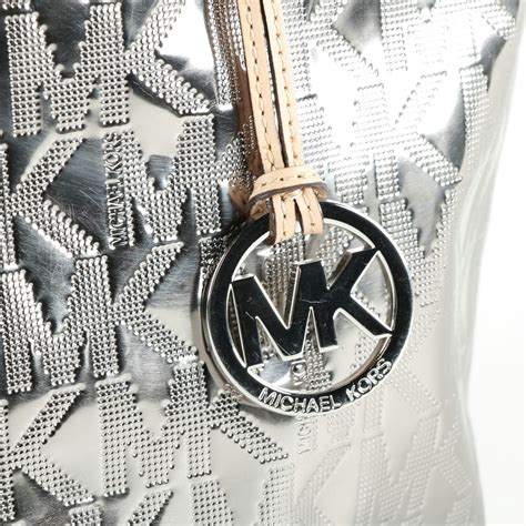 michael kors purse silver|Michael Kors metallic silver handbags.